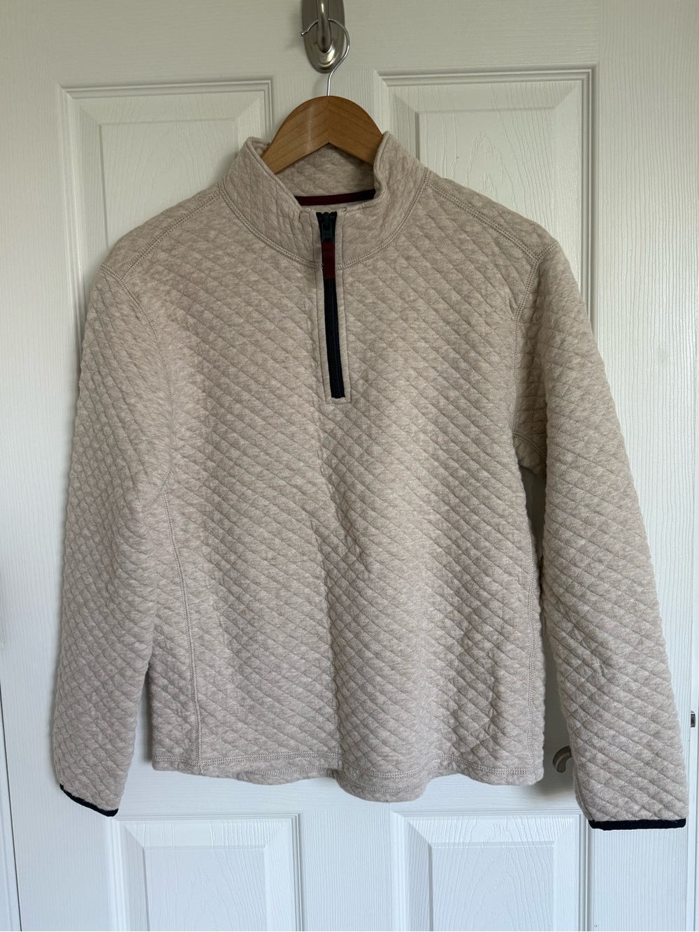 Boys Crew Cuts Quilted Cream Quarter Zip XL 12/14